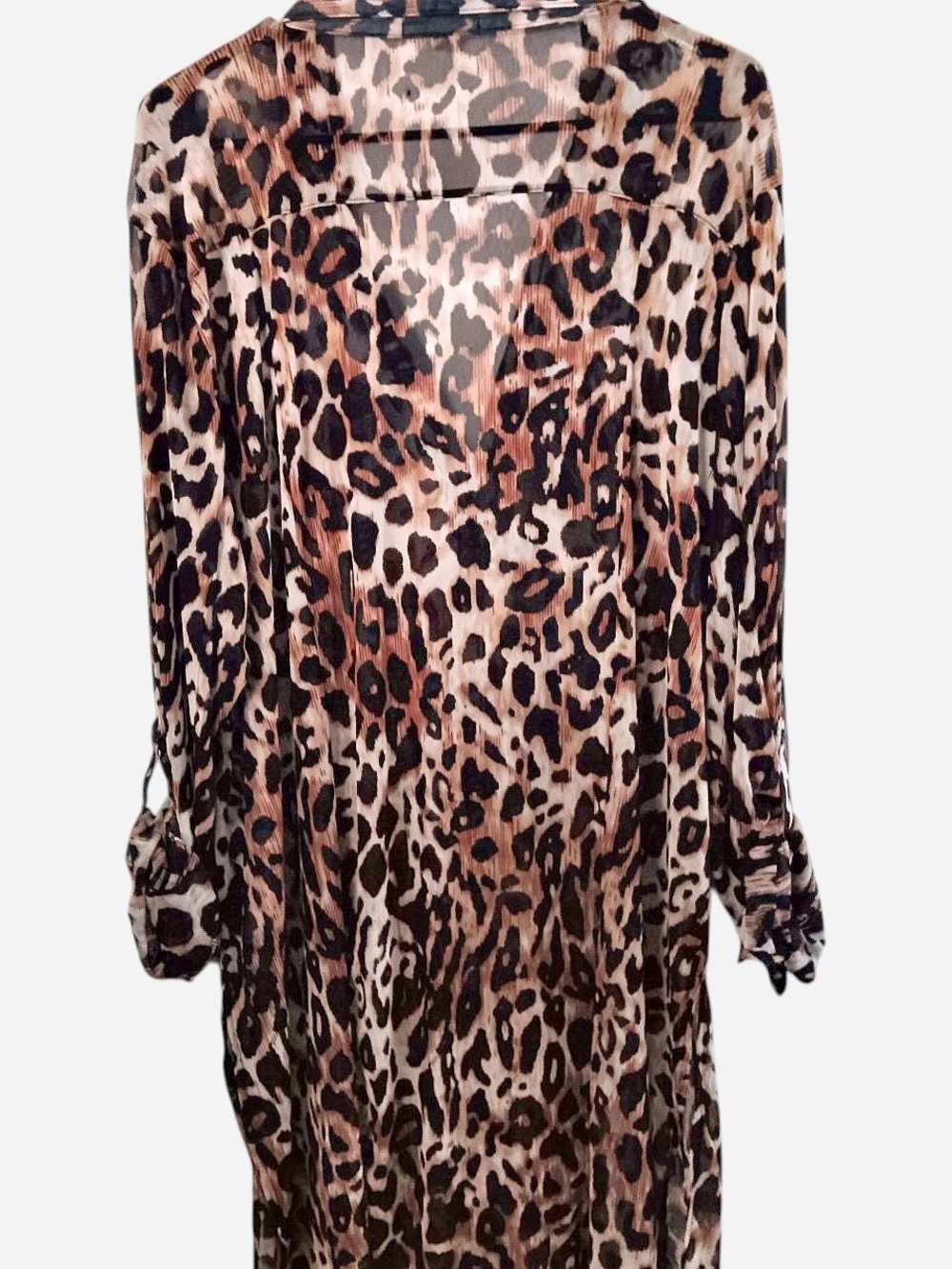 Urban Girl Nites Leopard Print Button-Down Shirt Dress - Brown, Black, Cream